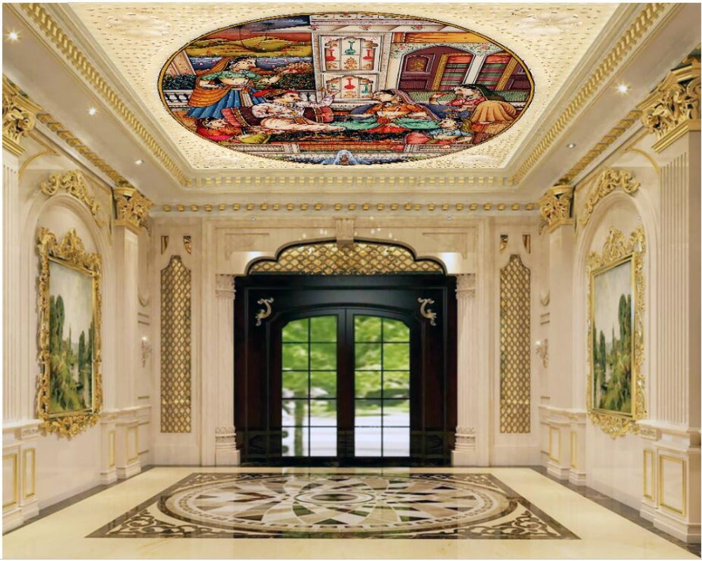 3D Ceiling Wallpaper Mughal Indian Empire